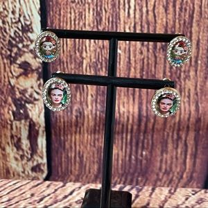 2 Pair Frida Kahlo Earring Studs 👂